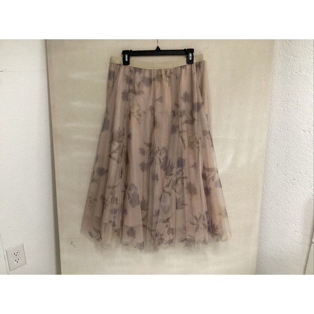 chicwish skirt sz M tulle floral elastic waistband lined abstract